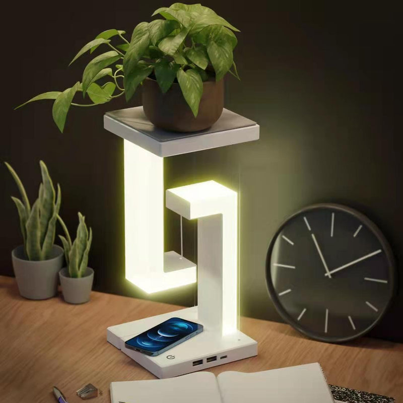 LevitateGlow  Lámpara de Mesa con Carga Inalámbrica