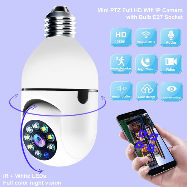 VisionGuard 1080P WiFi - Cámara en Bombilla con Zoom