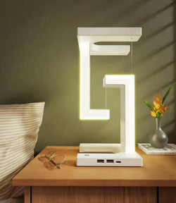LevitateGlow  Lámpara de Mesa con Carga Inalámbrica