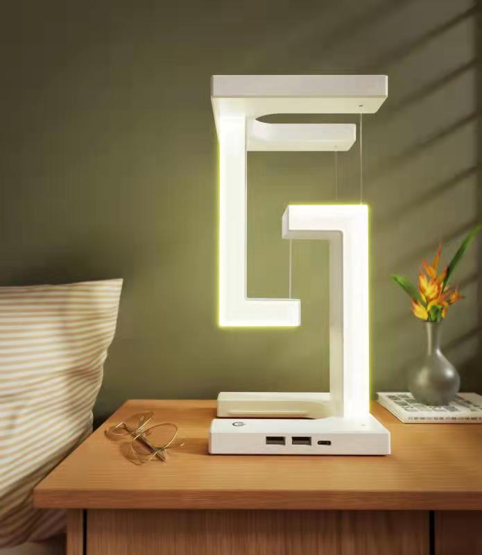 LevitateGlow  Lámpara de Mesa con Carga Inalámbrica
