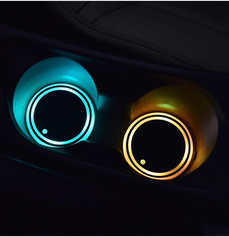 GlowGuard Posavasos LED Colorido con Carga Solar y USB