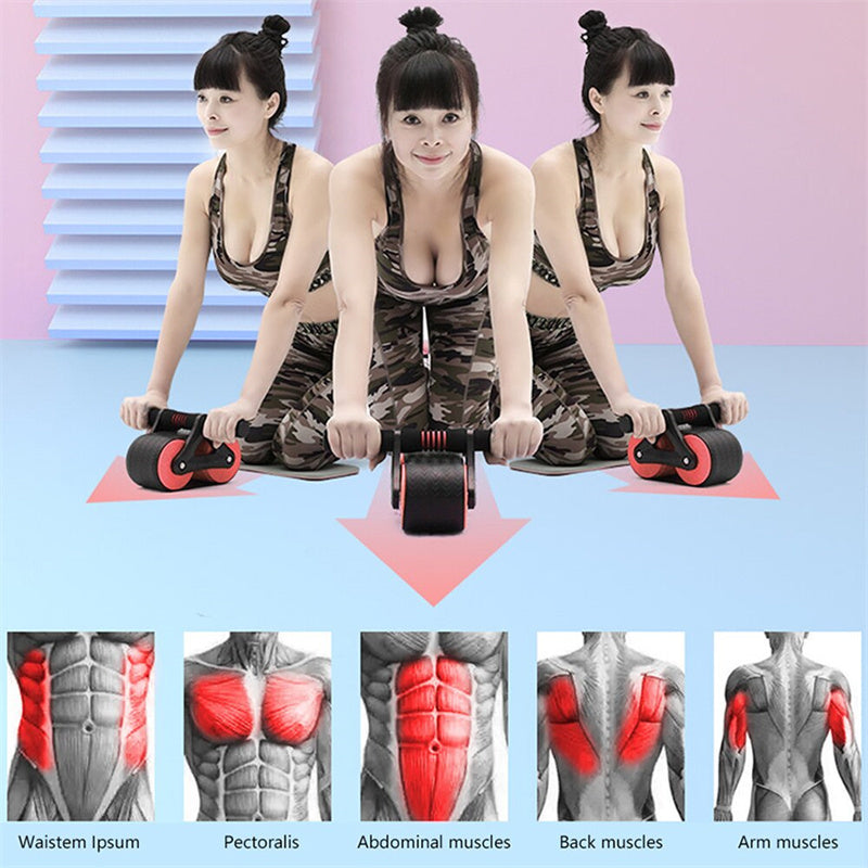 DualFlex Rueda de Ejercicios Abdominales con Rebote Automático