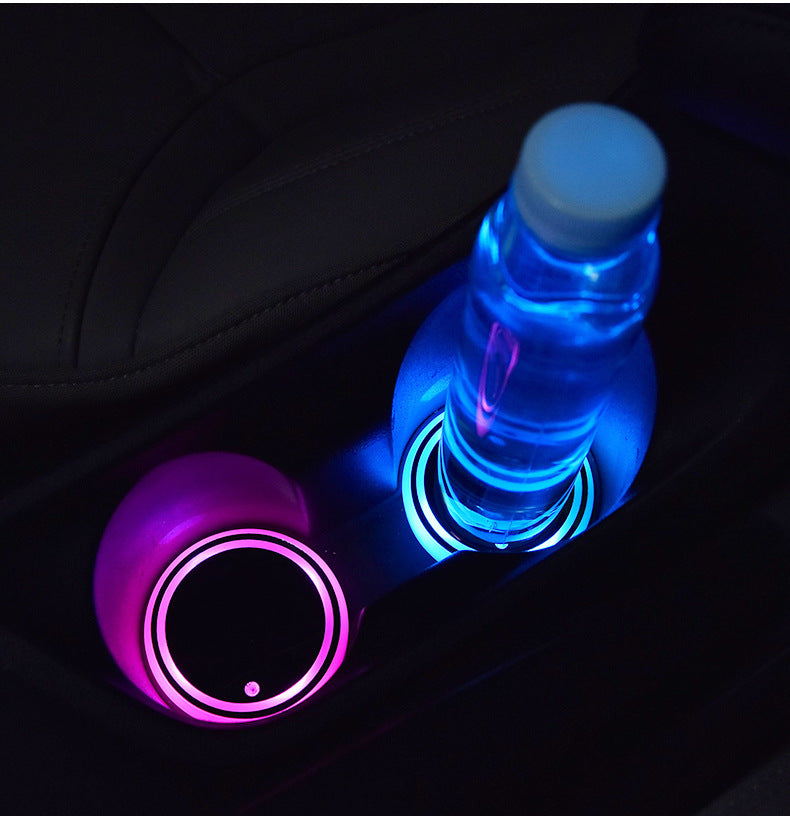GlowGuard Posavasos LED Colorido con Carga Solar y USB