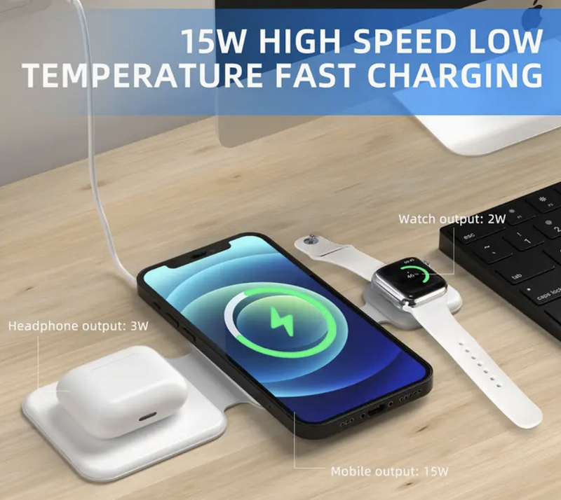 MagCharge Trio - Estación de Carga Inalámbrica Plegable 3 en 1