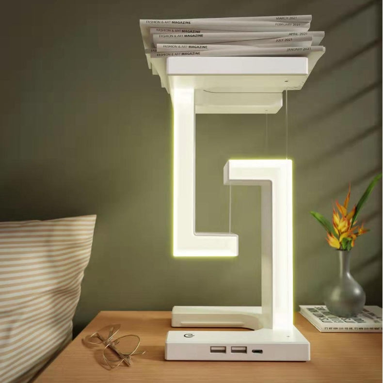 LevitateGlow  Lámpara de Mesa con Carga Inalámbrica