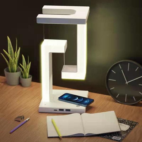 LevitateGlow  Lámpara de Mesa con Carga Inalámbrica